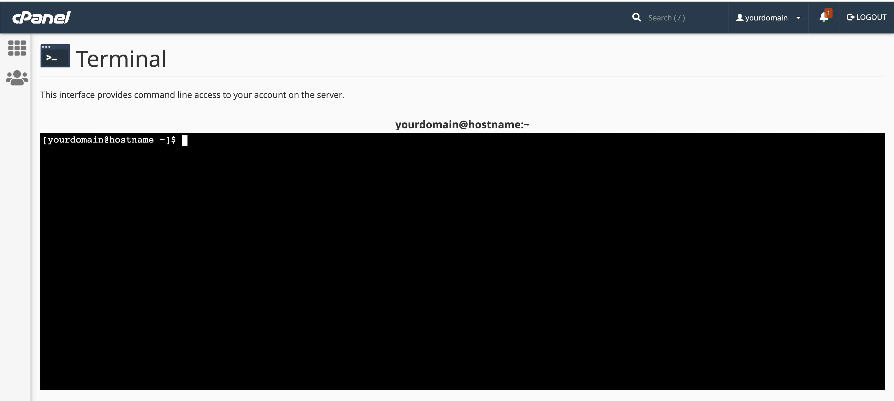Terminal en cPanel